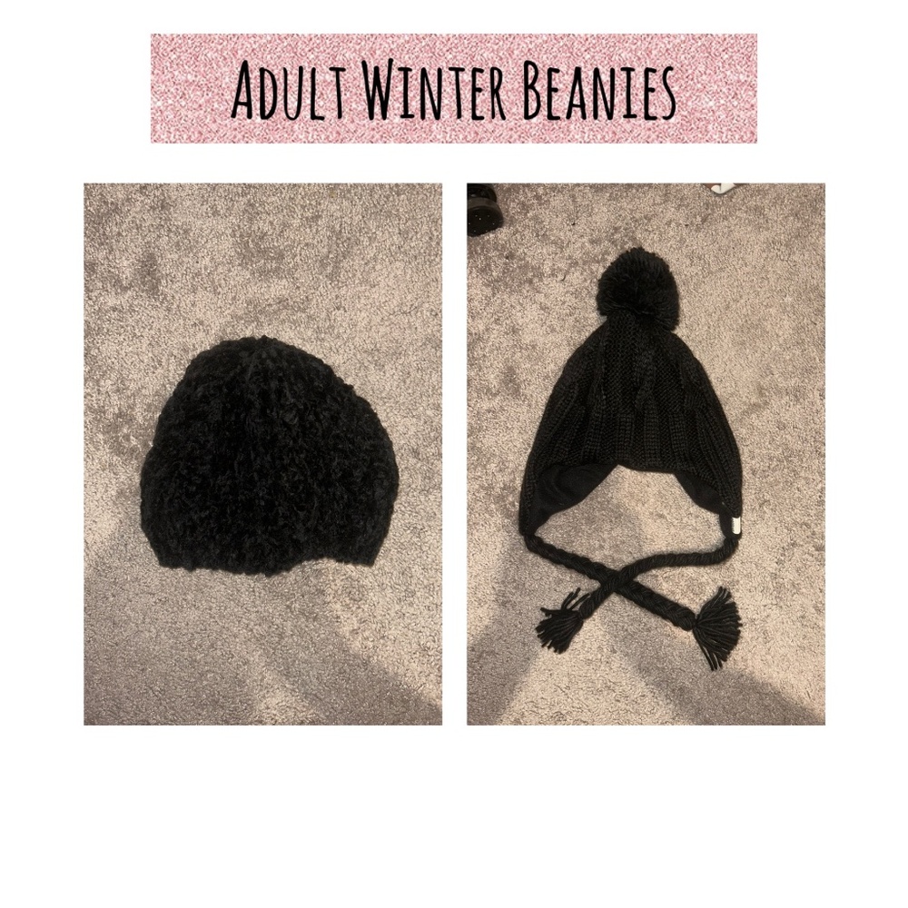 Women’s Winter Beanie Bundle With A Magellan Black Beanie & A Apt 9 Black Beanie
